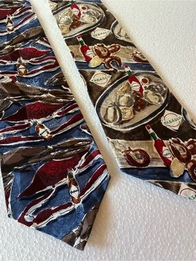 Tabasco 100% Silk Blue and Red Set of 2 Ties